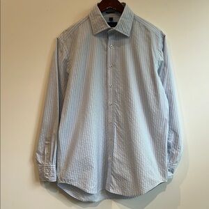 Boden Light Blue Dress Shirt with Pinstripes